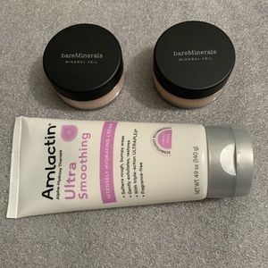 Bareminerals Mineral Veil (2) & Amlactin Hydrating Cream Lotion - all unopened
